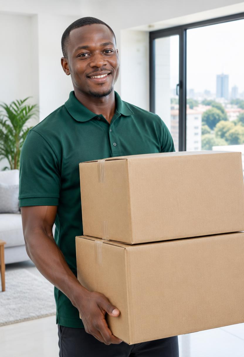 Mover carrying packed boxes